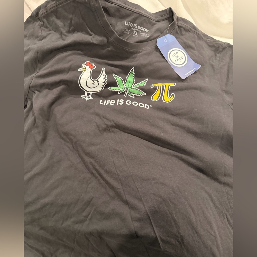 Life Is Good Black Tee with Fun Graphic